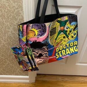 Loungefly Marvel Avengers’ Dr Strange Comic Art Tote and pouch combo